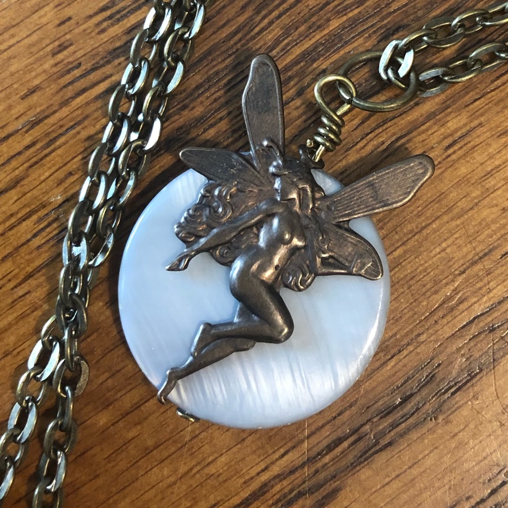 Layered fairy pendant necklace